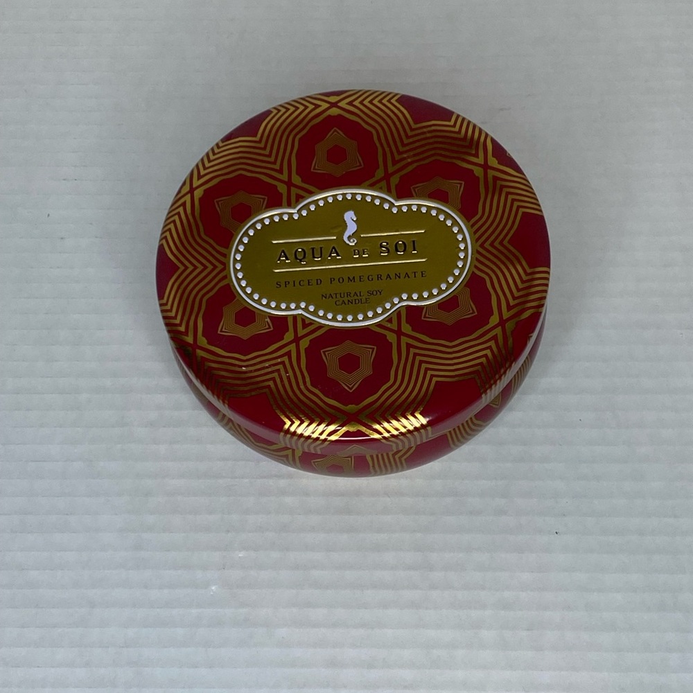 Aqua DE SOI Soy Candle, 100% All Natural, Triple Wick, Spiced Pomegranate, 60hrs